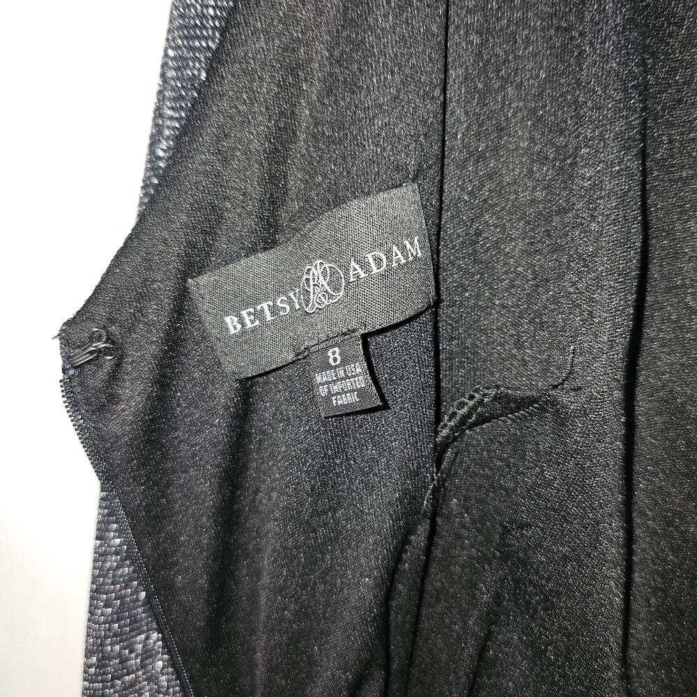 NWT Size 8Betsy & Adam Glittering Black Midi Dress Elegant And Sexy - Picture 4 of 9